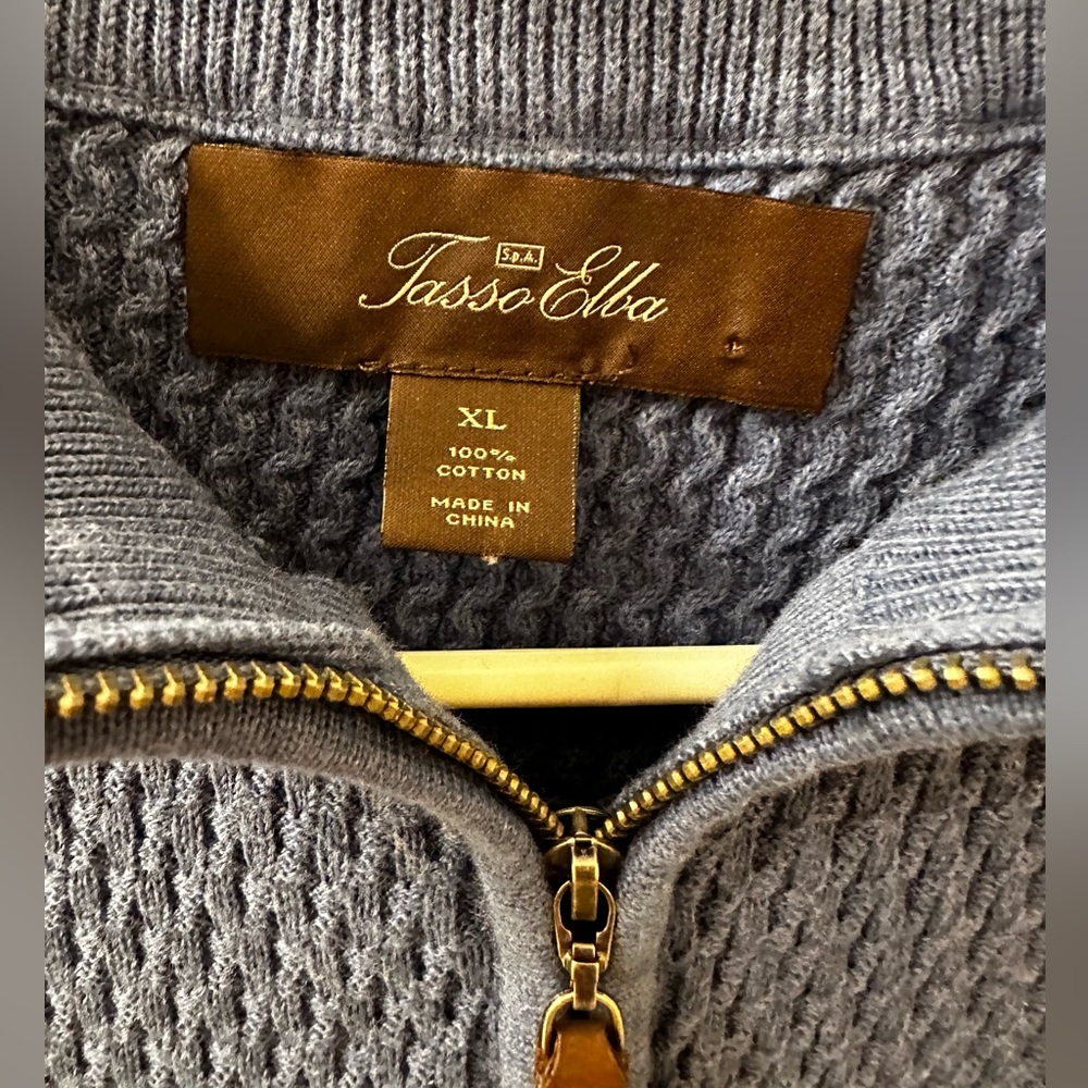 Vintage 💎 90s Tasso Elba quarter zip sweater pullover - Picture 5 of 5